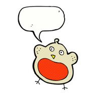 funny cartoon christmas robin with speech bubble N14