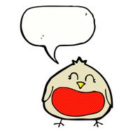 funny cartoon christmas robin with speech bubble N15