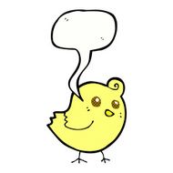 cartoon bird with speech bubble N299