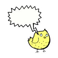 cartoon bird with speech bubble N300