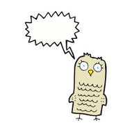 Cartoon owl with speech bubble N77
