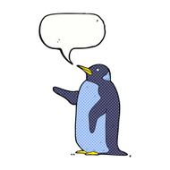 cartoon penguin with speech bubble N22