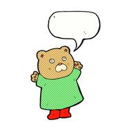 funny cartoon bear with speech bubble N55