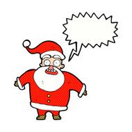 cartoon shocked santa claus with speech bubble N12