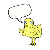 cartoon bird waving wing with speech bubble N12