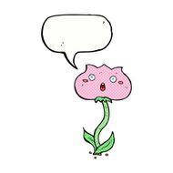 cartoon shocked flower with speech bubble N12