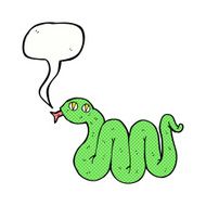 funny cartoon snake with speech bubble N31