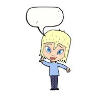 cartoon woman with idea speech bubble N275
