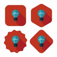 Light bulb flat icon with long shadow eps10 N17