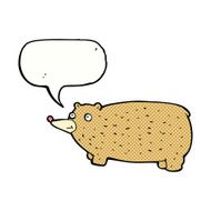 funny cartoon bear with speech bubble N56