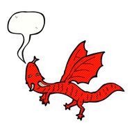cartoon little dragon with speech bubble N7