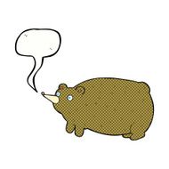 funny cartoon bear with speech bubble N58