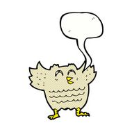 Cartoon owl with speech bubble N78