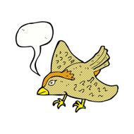 cartoon garden bird with speech bubble N43