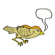 cartoon garden bird with speech bubble N44