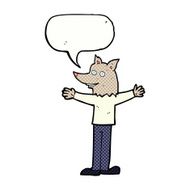 cartoon werewolf with speech bubble N33