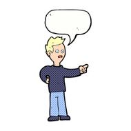 cartoon shocked boy pointing with speech bubble N12