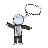 cartoon astronaut with speech bubble N135