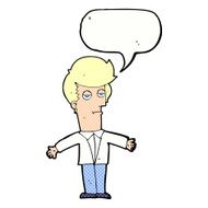 cartoon bored man with speech bubble N45