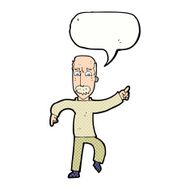 cartoon angry old man with speech bubble N160