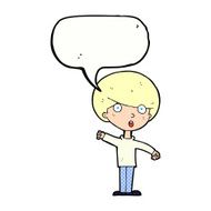 cartoon shocked boy with speech bubble N34