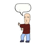cartoon tough man with speech bubble N23