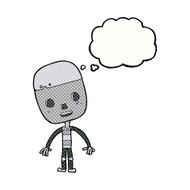 cartoon sad robot with speech bubble N12
