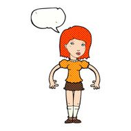 cartoon woman looking sideways with speech bubble N12