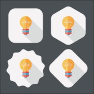 Light bulb flat icon with long shadow eps10 N18