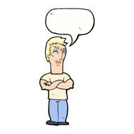 cartoon annoyed man with folded arms speech bubble N24