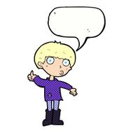 cartoon boy asking question with speech bubble N23