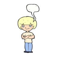 cartoon smug looking man with speech bubble N12