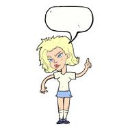 cartoon woman with idea speech bubble N276