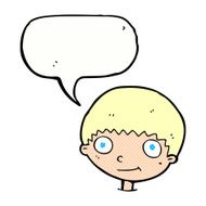 Cartoon happy boy with speech bubble N264