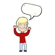 cartoon excited man with speech bubble N78