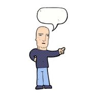 cartoon tough guy pointing with speech bubble N12
