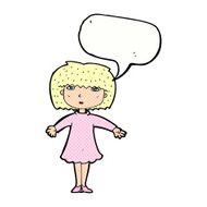 cartoon surprised woman with speech bubble N272
