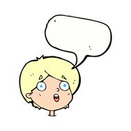 cartoon amazed expression with speech bubble N12