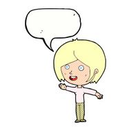 cartoon happy girl waving with speech bubble N11