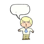 cartoon shocked boy with speech bubble N35