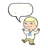Cartoon happy boy with speech bubble N265