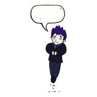 cartoon floating vampire with speech bubble N12
