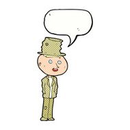 cartoon funny hobo man with speech bubble N11
