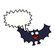 cartoon bat with speech bubble N25