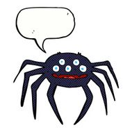 cartoon halloween spider with speech bubble N12