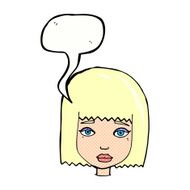 cartoon female face with speech bubble N171