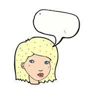 cartoon female face with speech bubble N172