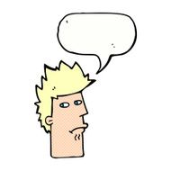 cartoon nervous expression with speech bubble N8