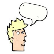 cartoon surprised face with speech bubble N18