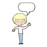 cartoon staring boy with speech bubble N35